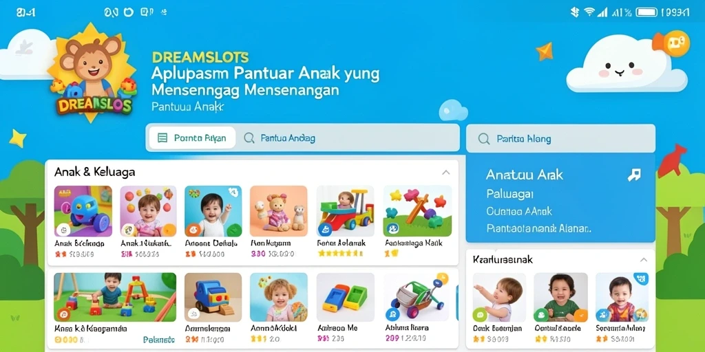Antarmuka DREAMSLOTS yang ramah anak dan interaktif.