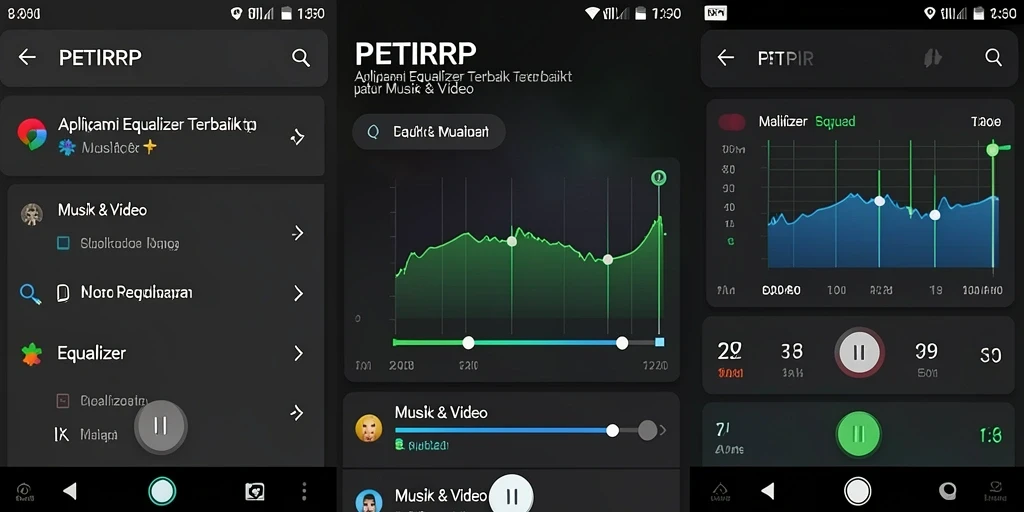 Antarmuka aplikasi PETIRRP yang intuitif dan canggih untuk pengaturan Equalizer.