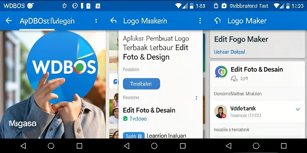 Antarmuka pengguna WDBOS untuk mendesain logo yang intuitif.